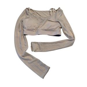 ALO Yoga Airlift Macadamia Long Sleeve Ballet Dream Bra Women's XS